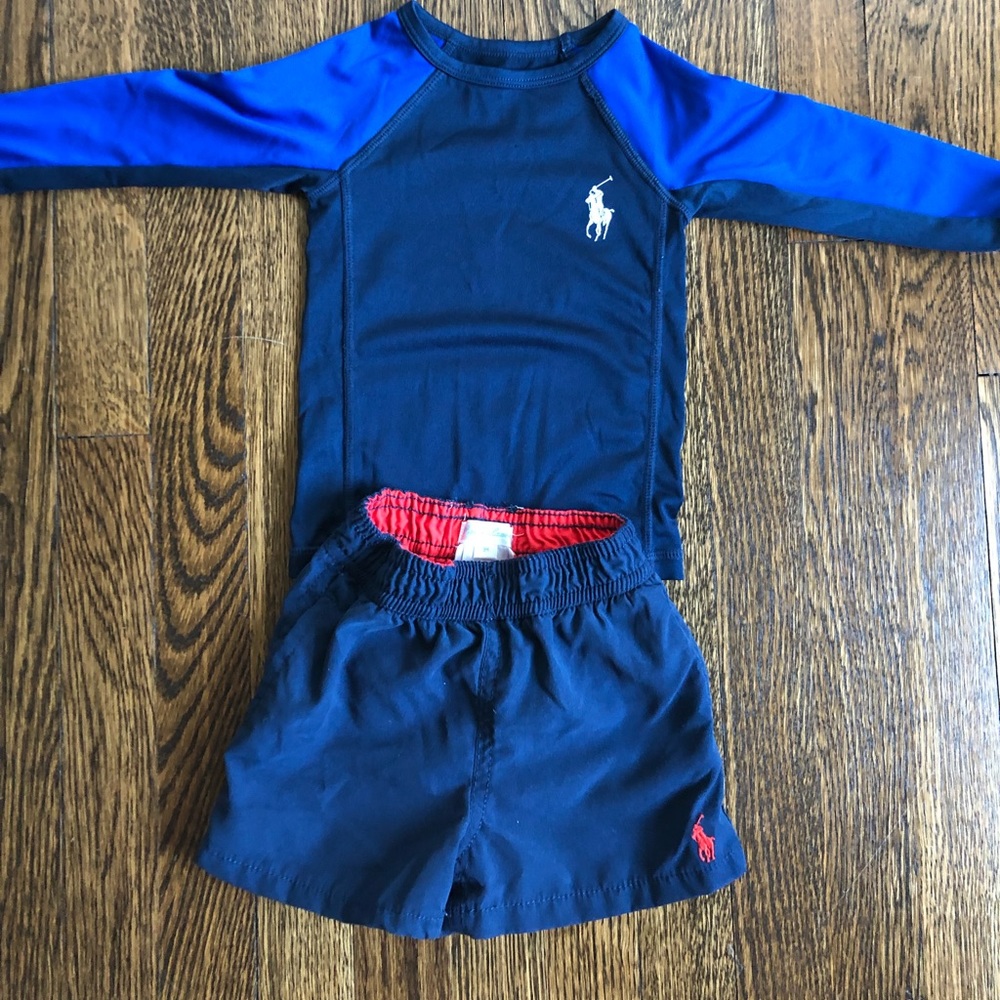 Swim trunks and rash guard